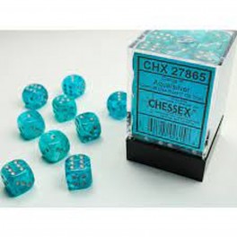 Dados D6 12mm (36) Cirrus Aqua/Silver